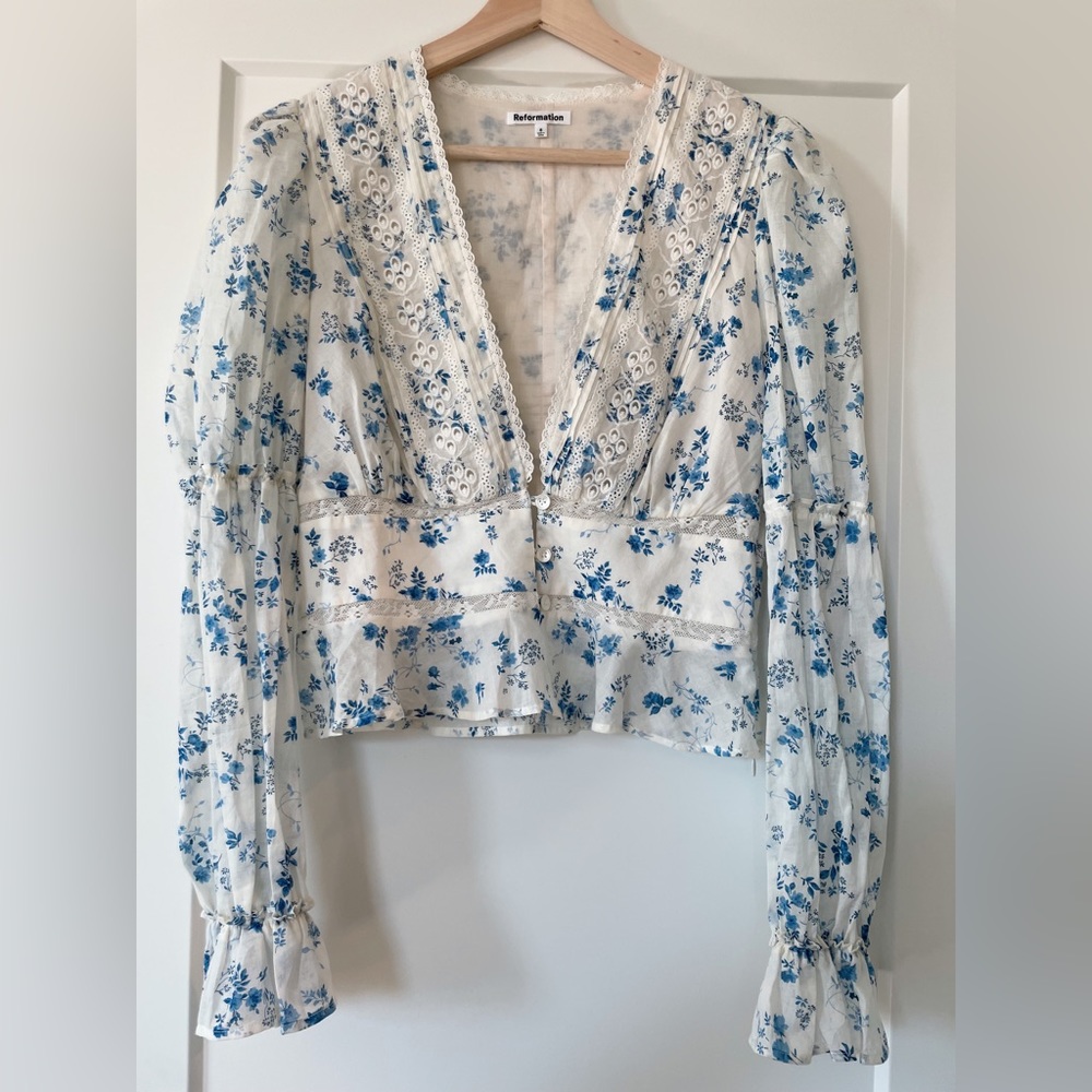 Reformation Meadow Lark Top Floral Print